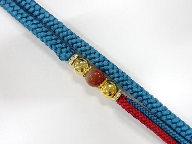 JAPANESE KIMONO / UNUSED HAND-TIED OBIJIME CORD FOR FURISODE / SILK